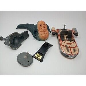 Star Wars action figures lot 90s Jabba/Land Speeder, Theed Generator Etc.